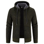Niklas | Hooded Knit Cardigan with Ribbed Trim for Men