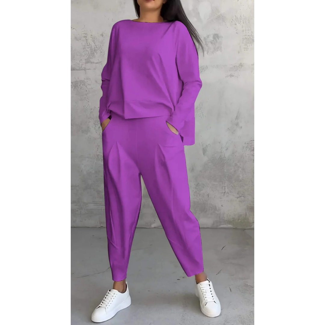 Sanne | Relaxed-Fit Crew Neck Two-Piece Lounge Set for Women
