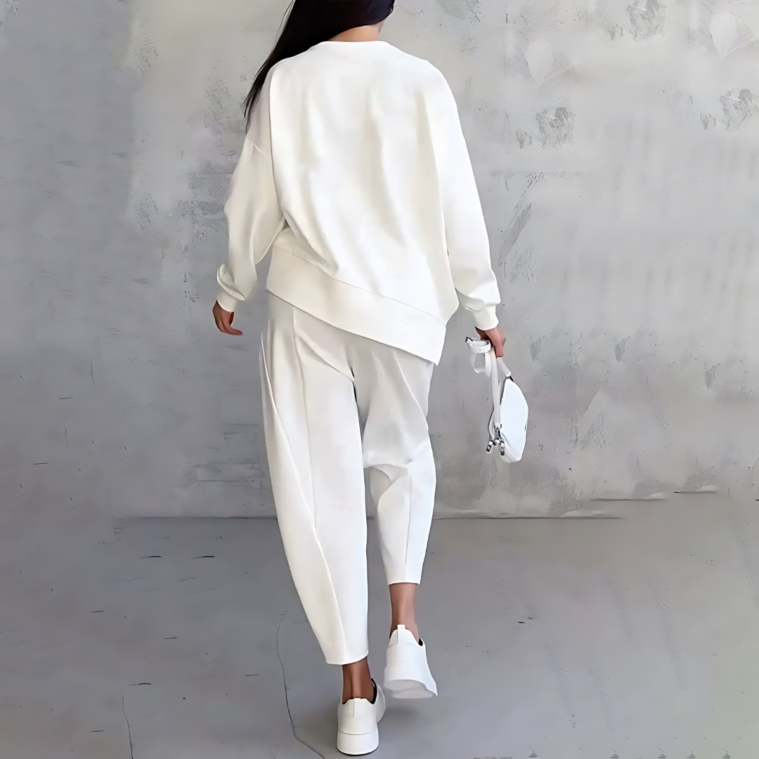 Sanne | Relaxed-Fit Crew Neck Two-Piece Lounge Set for Women