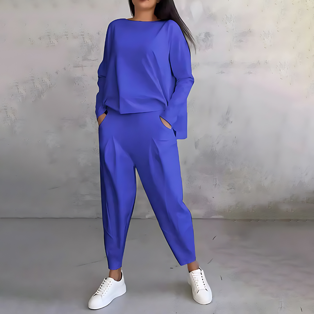 Sanne | Relaxed-Fit Crew Neck Two-Piece Lounge Set for Women