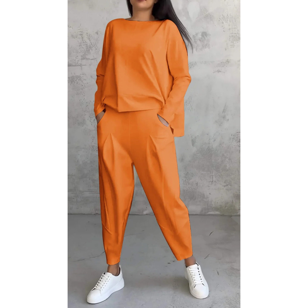 Sanne | Relaxed-Fit Crew Neck Two-Piece Lounge Set for Women