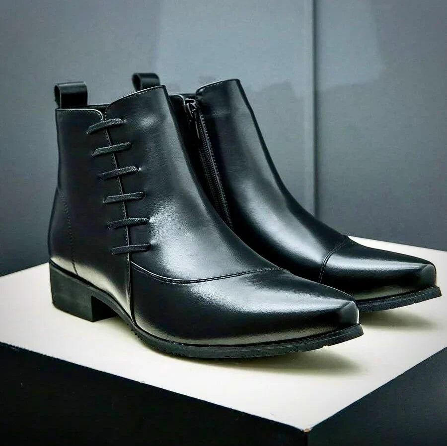 Sigurd | Brogue Winter Boot with Block Heel for Men