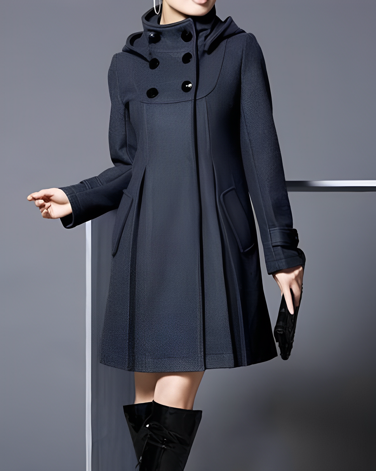 Dagmara | Belted Longline Coat with Side Pockets for Women