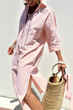 Maeve | Striped Button-Down Midi Shirt Dress for Women
