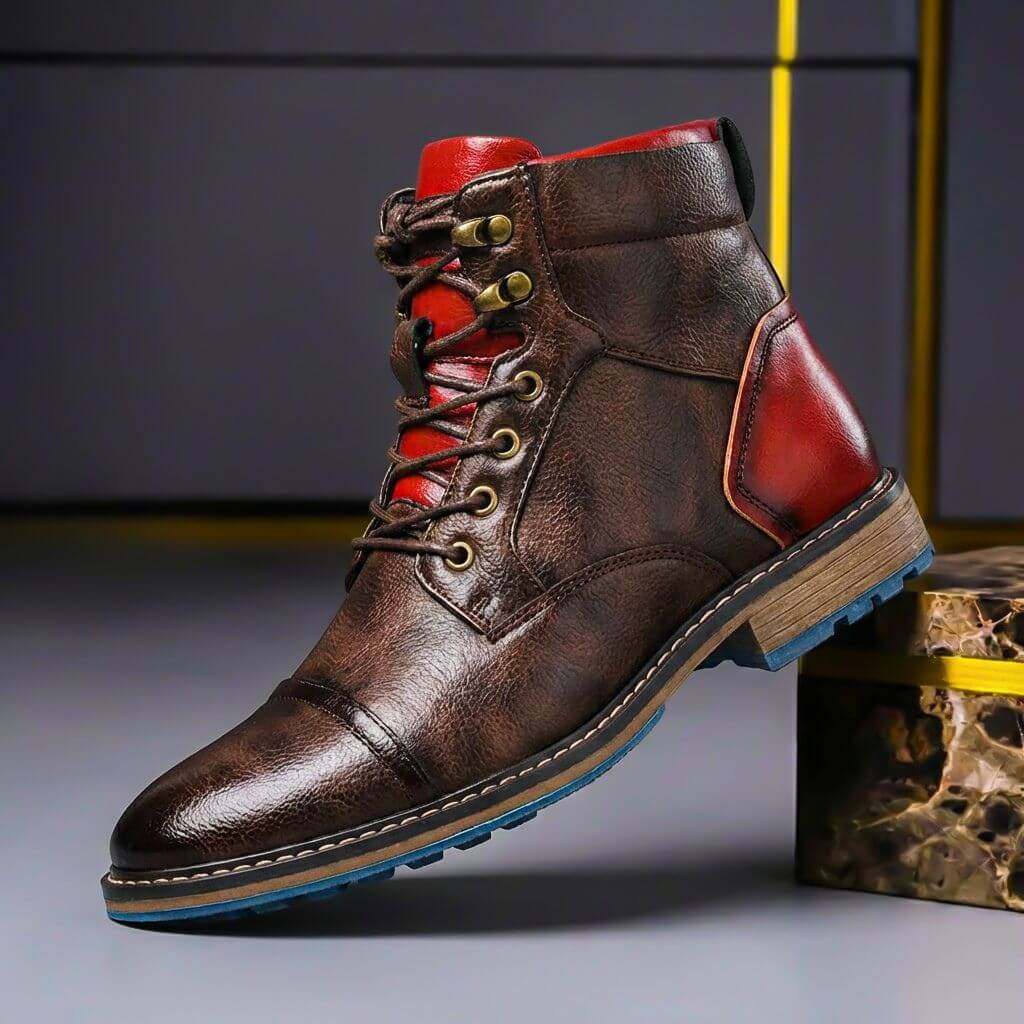 Remco | Two-Tone Ankle Leather Boots for Men