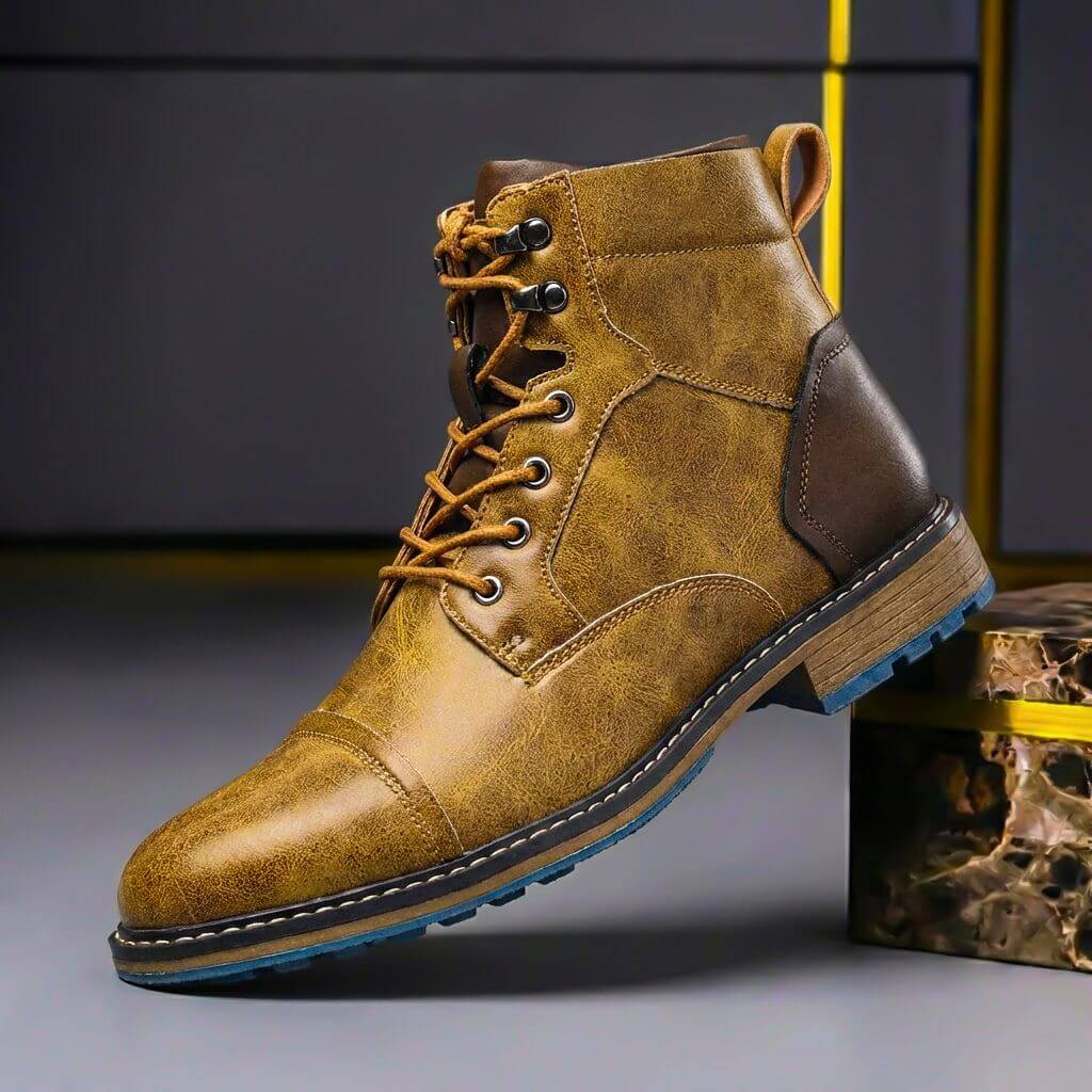 Remco | Two-Tone Ankle Leather Boots for Men