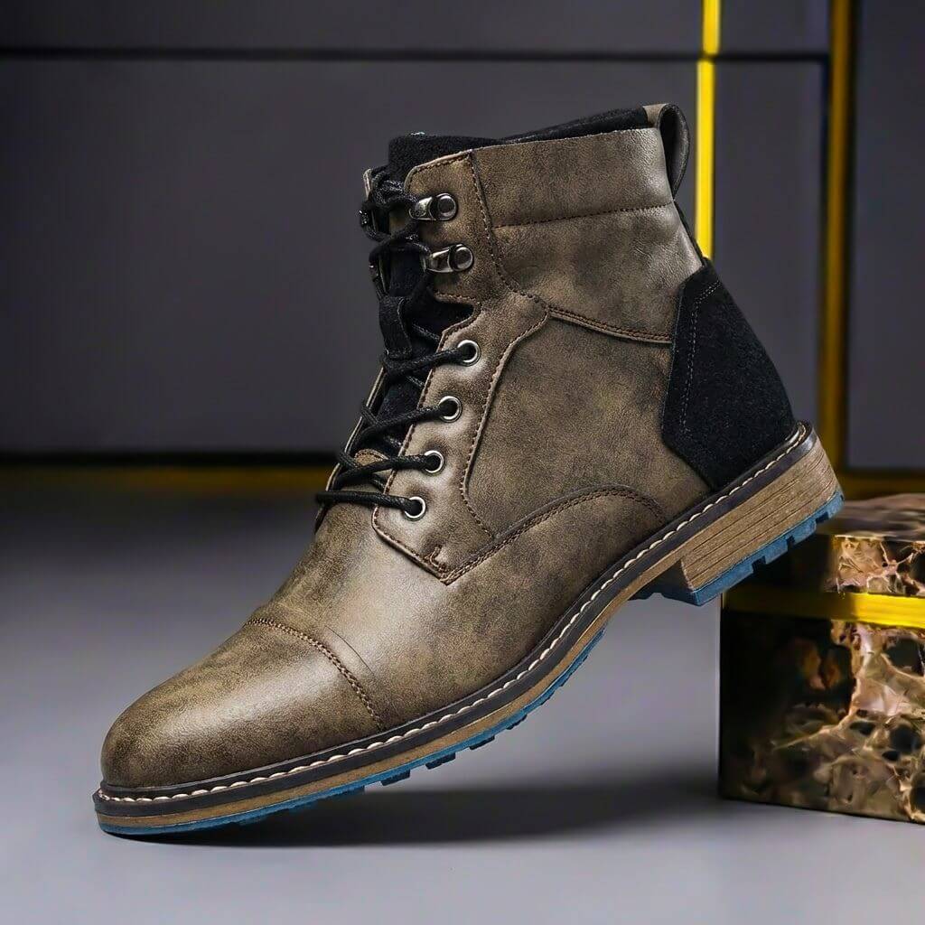 Remco | Two-Tone Ankle Leather Boots for Men