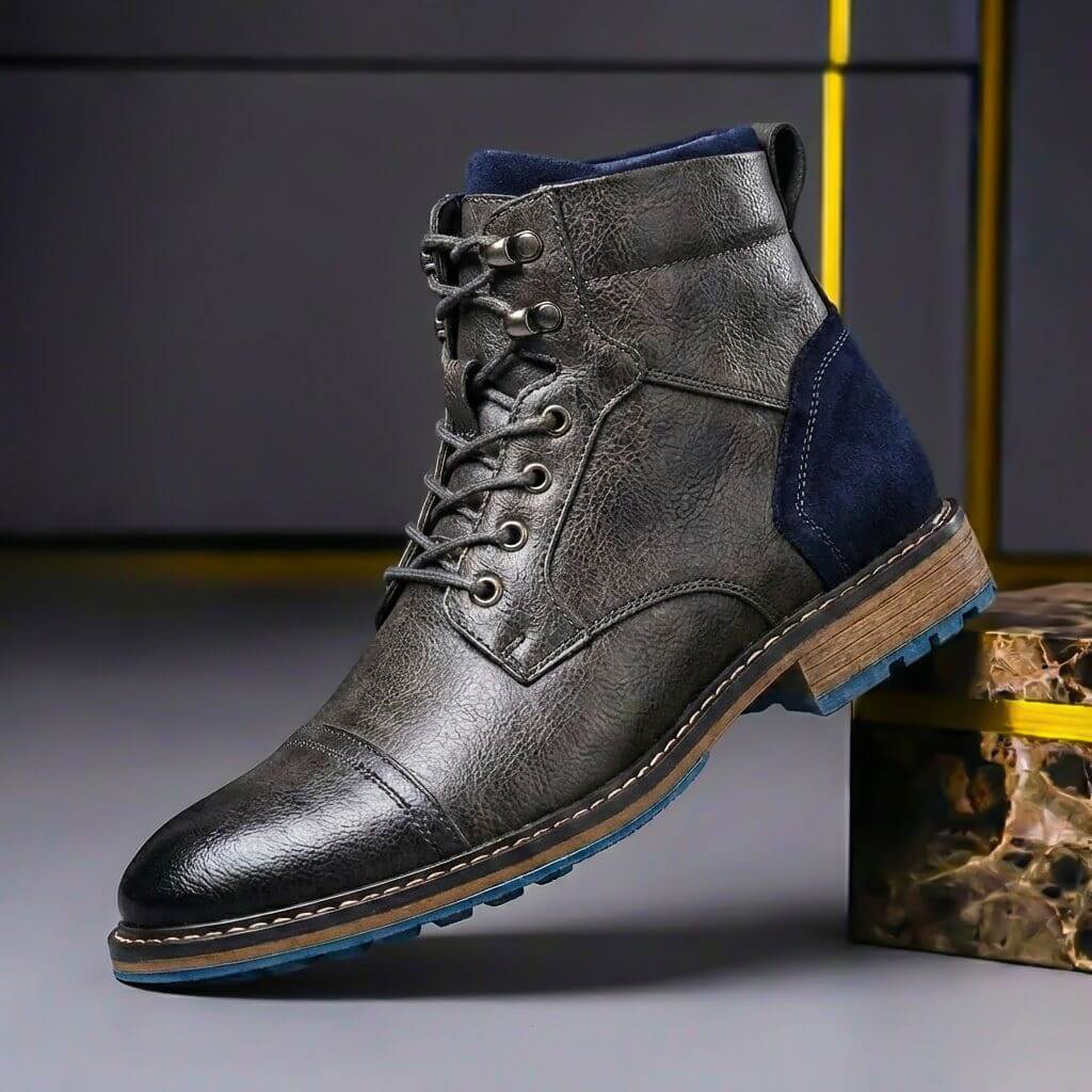 Remco | Two-Tone Ankle Leather Boots for Men