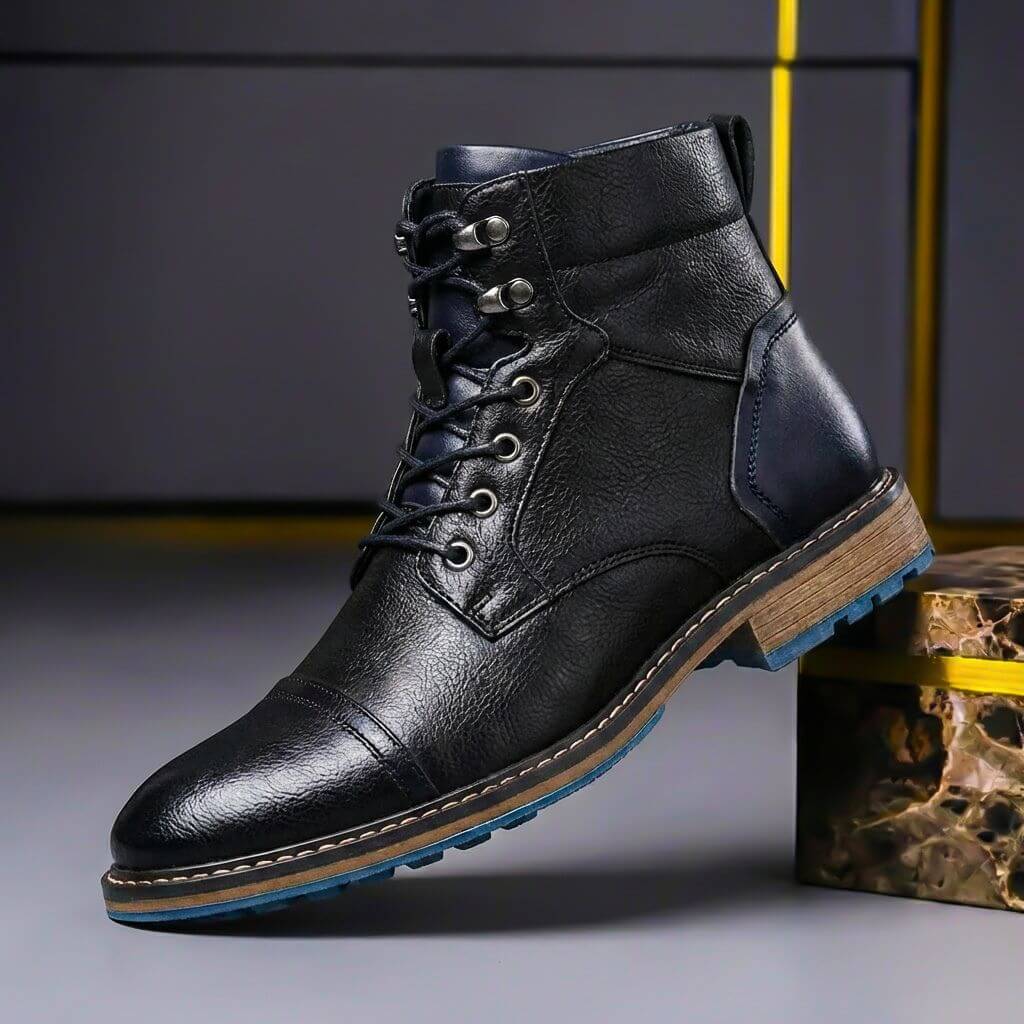 Remco | Two-Tone Ankle Leather Boots for Men