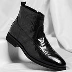 Jakob | Perforated Chelsea Boots with Brogue Detail for Men