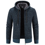 Niklas | Hooded Knit Cardigan with Ribbed Trim for Men