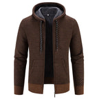 Niklas | Hooded Knit Cardigan with Ribbed Trim for Men