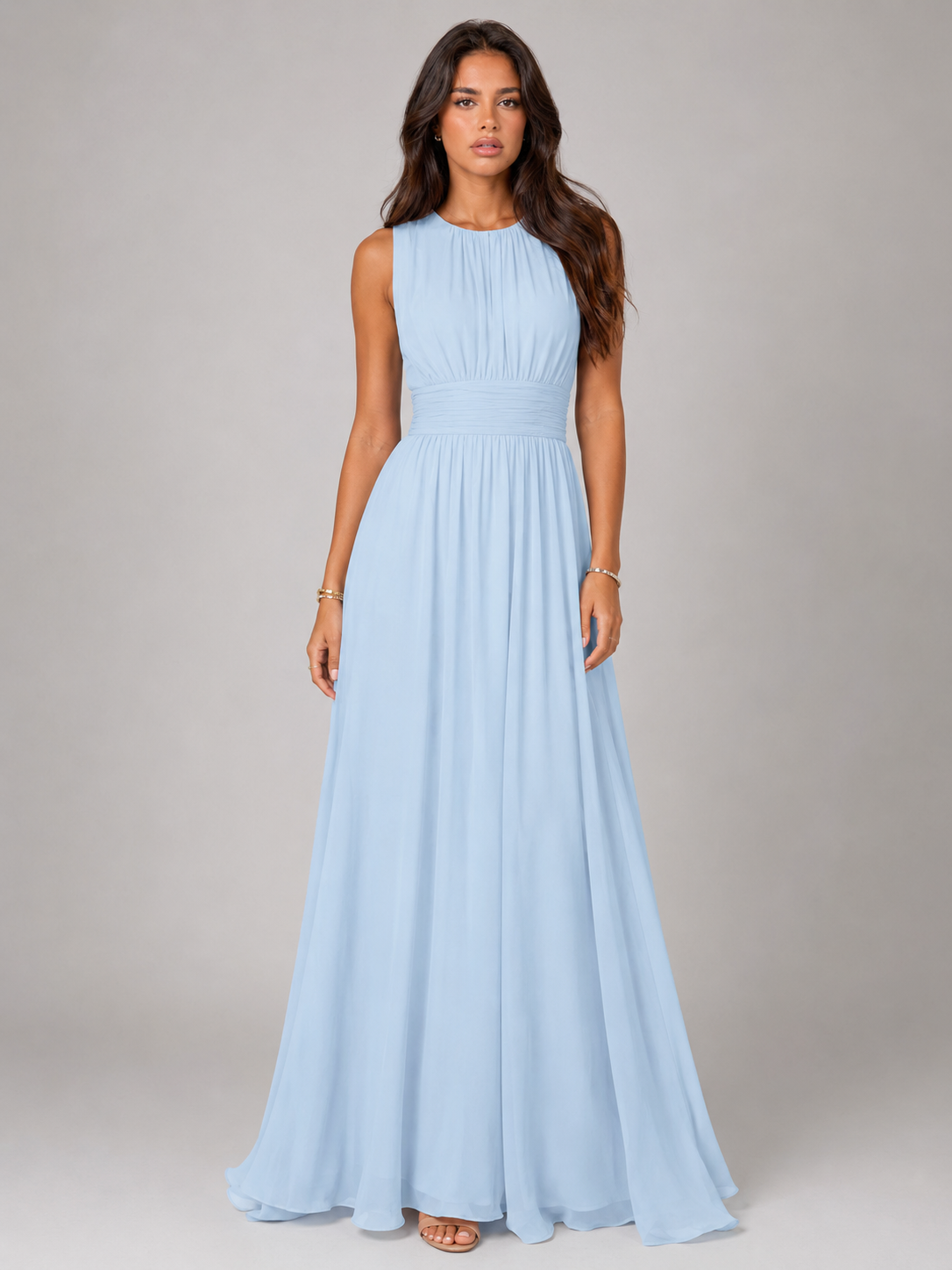 Gwen | Ruched High-Neck Maxi Dress for Women