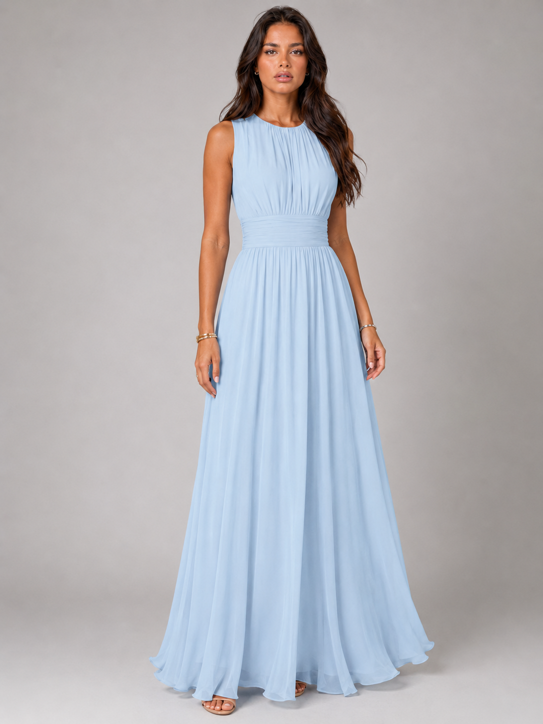 Gwen | Ruched High-Neck Maxi Dress for Women