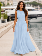 Gwen | Ruched High-Neck Maxi Dress for Women