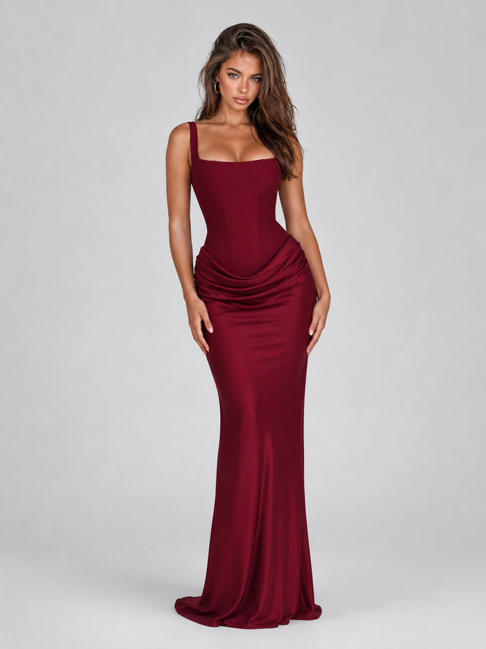 Genevieve | Square Neck Bodycon Maxi Dress for Women
