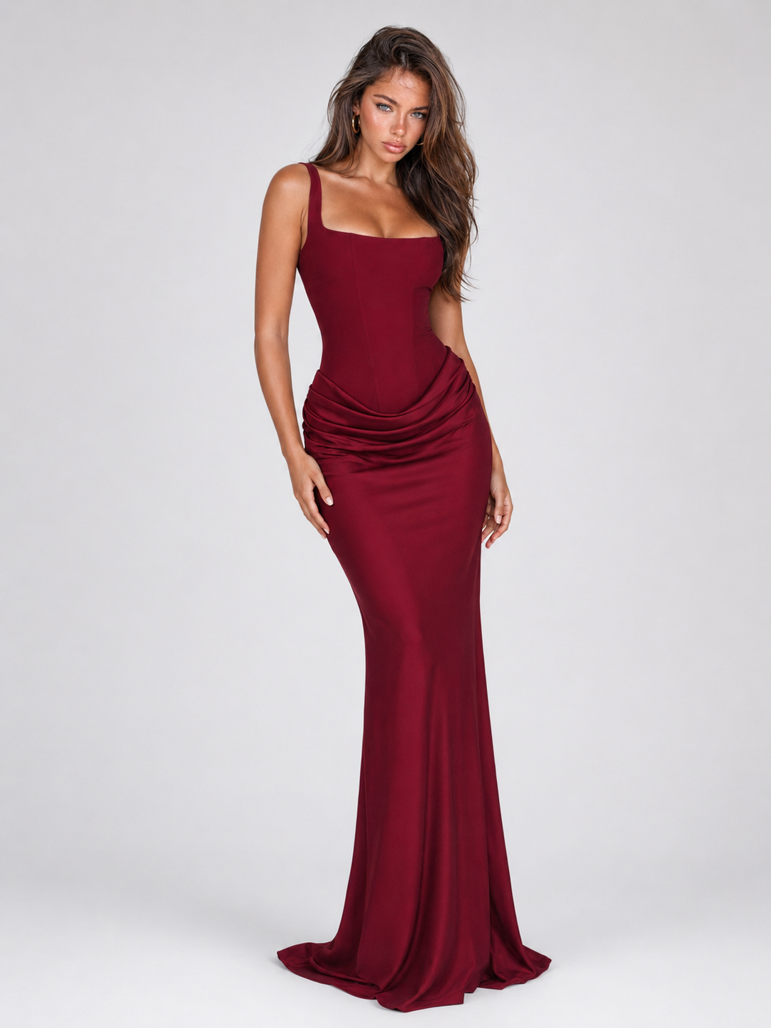 Genevieve | Square Neck Bodycon Maxi Dress for Women