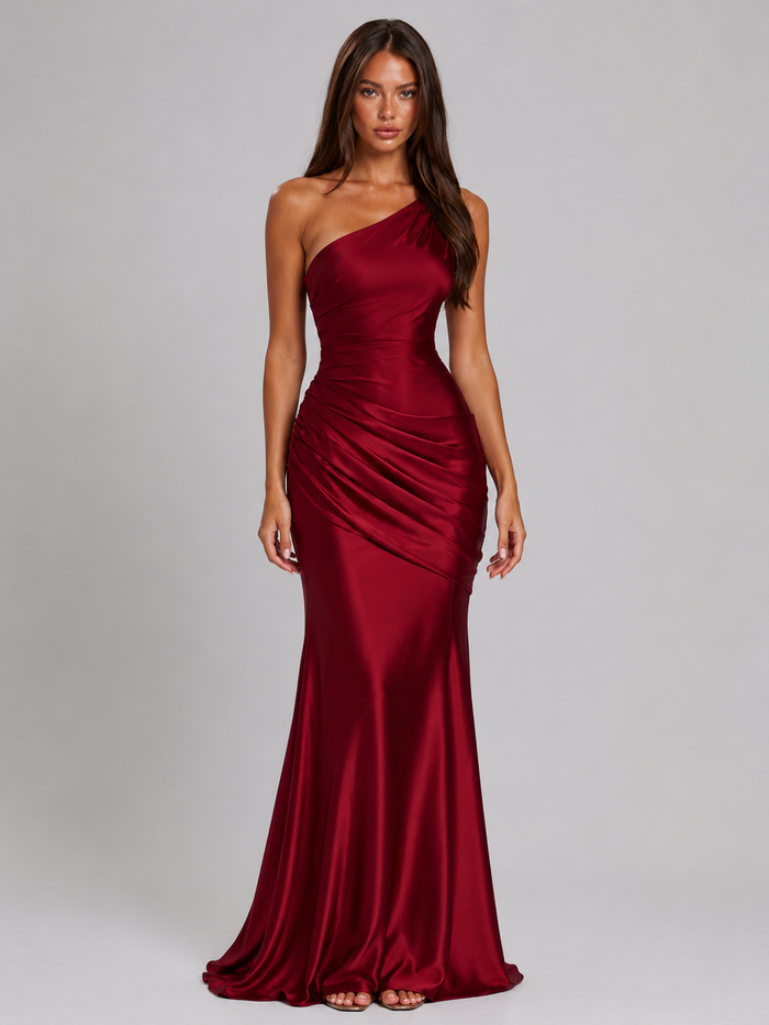 Finja | One-Shoulder Draped Maxi Dress for Women