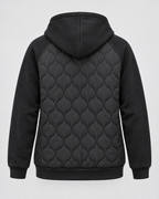 Elna | Quilted Fleece-Hood Zip-Front Jacket for Women