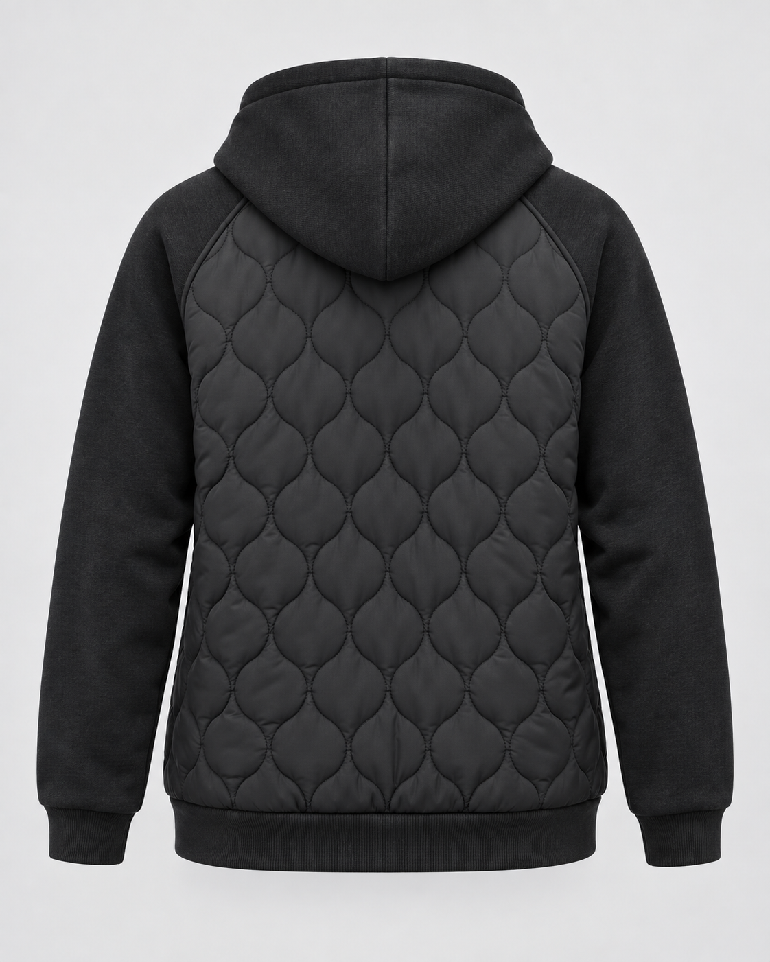 Elna | Quilted Fleece-Hood Zip-Front Jacket for Women