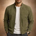 Cornelis | Ribbed-Collar Zip-Front Bomber Jacket for Men