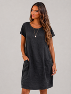 Guusje | Short Sleeve Pocket Midi Dress for Women