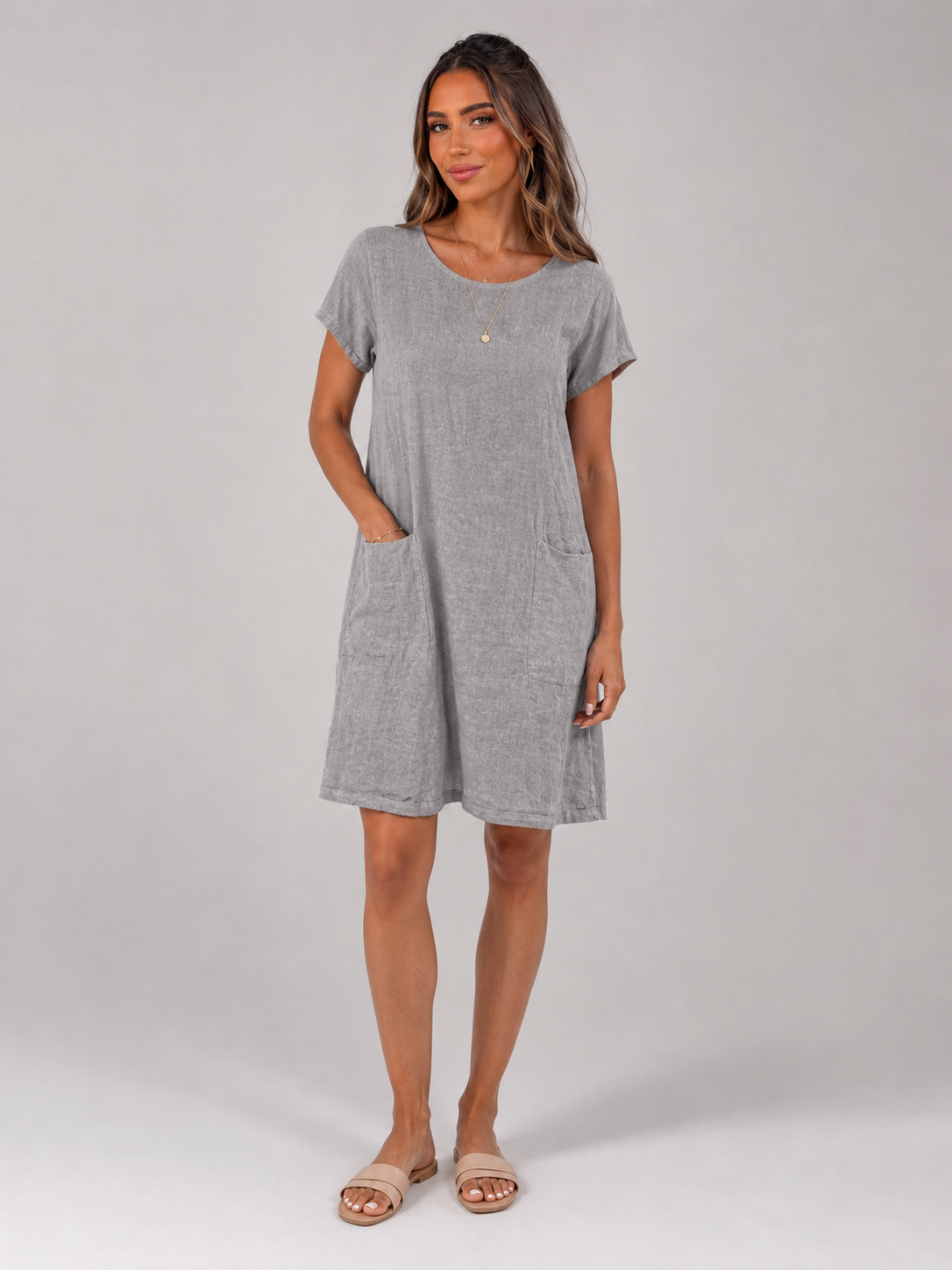 Guusje | Short Sleeve Pocket Midi Dress for Women