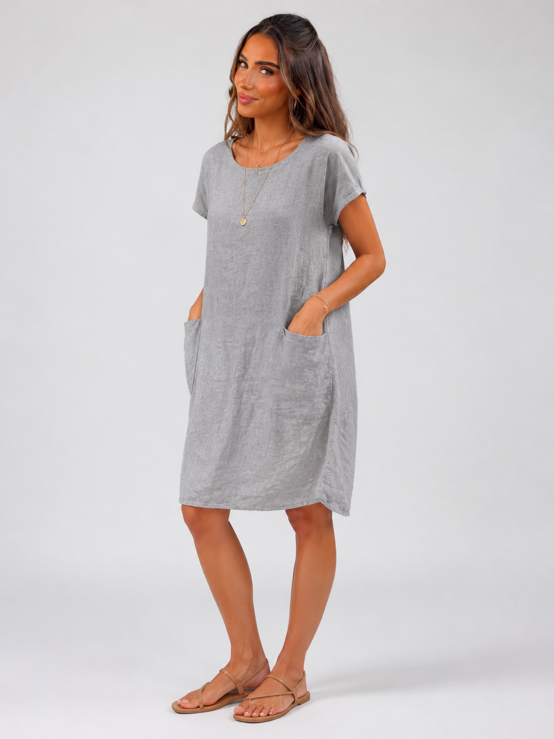 Guusje | Short Sleeve Pocket Midi Dress for Women