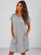 Guusje | Short Sleeve Pocket Midi Dress for Women