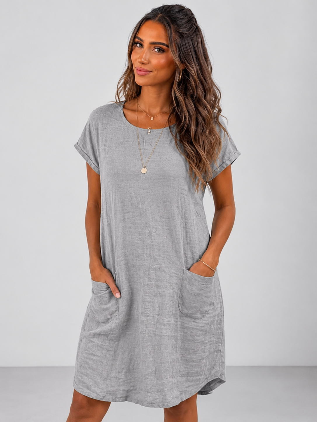 Guusje | Short Sleeve Pocket Midi Dress for Women