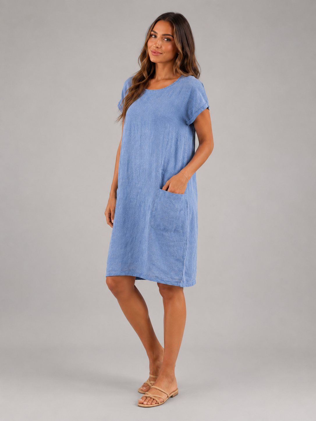 Guusje | Short Sleeve Pocket Midi Dress for Women