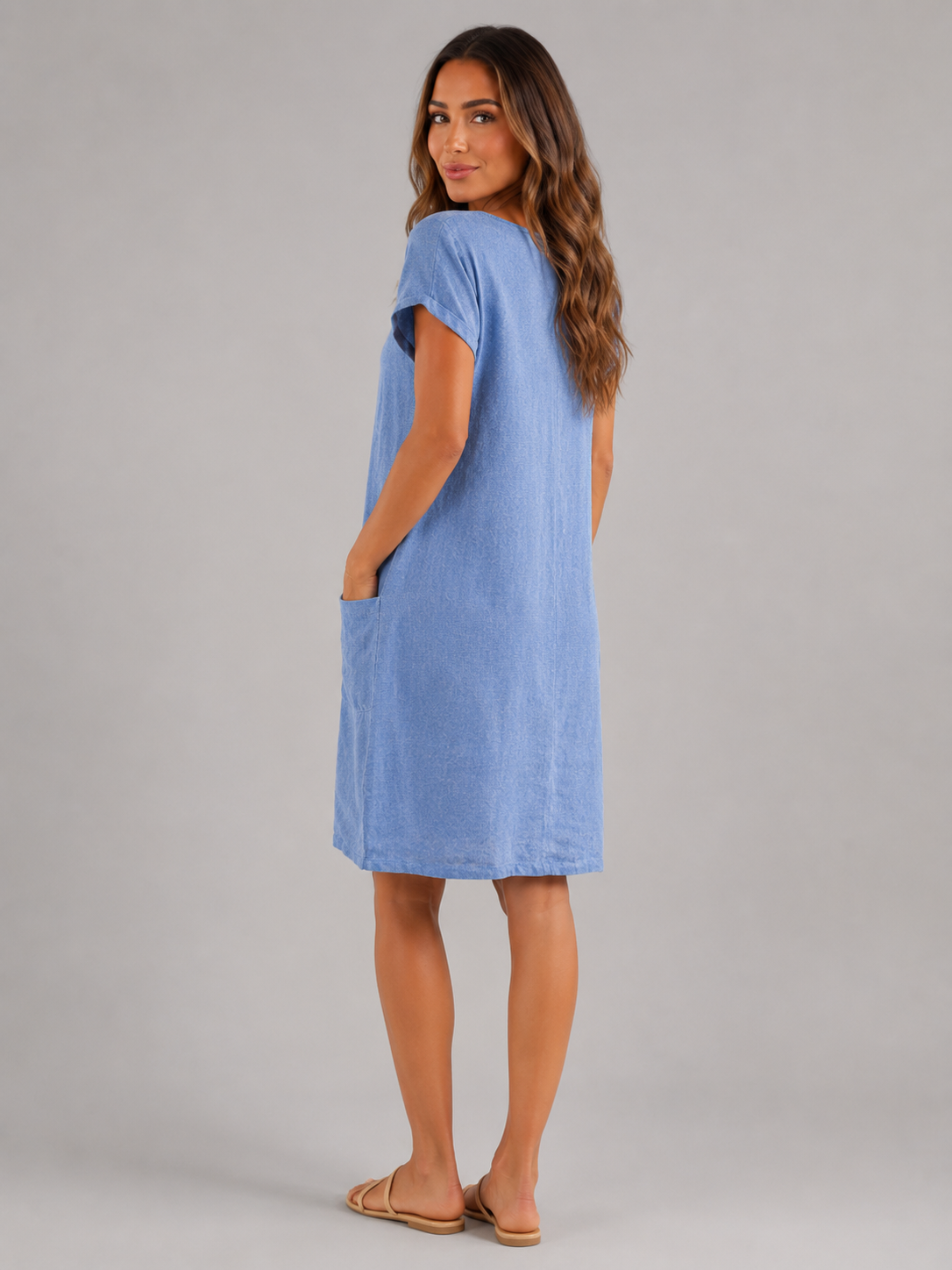 Guusje | Short Sleeve Pocket Midi Dress for Women