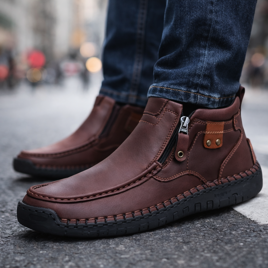 Micah | Stacked-Heel Ankle Winter Boot for Men