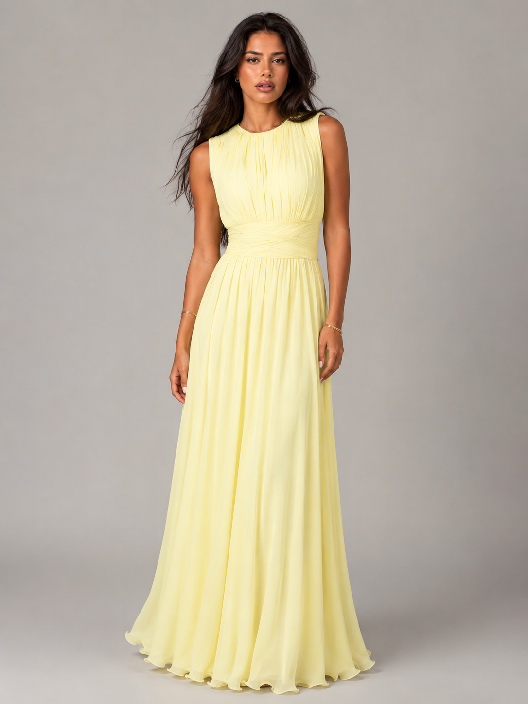 Gwen | Ruched High-Neck Maxi Dress for Women