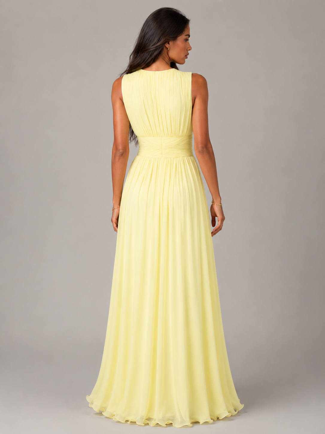 Gwen | Ruched High-Neck Maxi Dress for Women