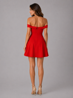 Elysandra | Off-Shoulder Sculpted Mini Dress for Women