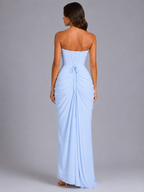 Gudrun | Strapless Draped Bodycon Maxi Dress for Women