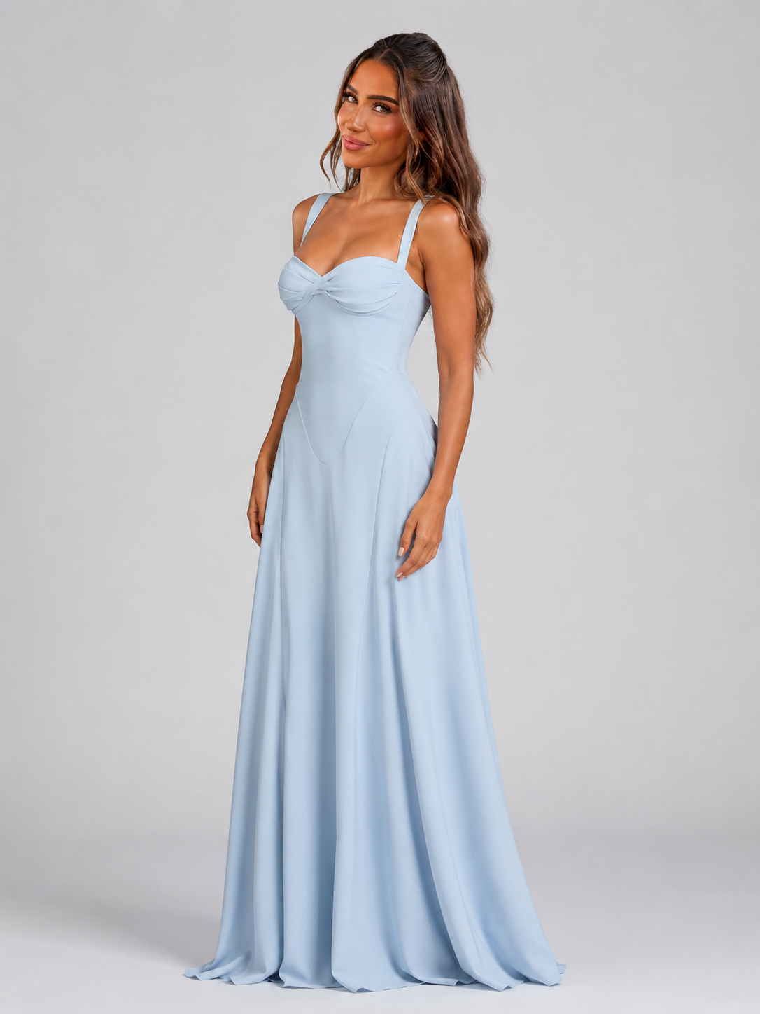 Vesna | Sweetheart Lace-Up Maxi Dress for Women