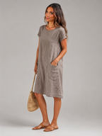 Guusje | Short Sleeve Pocket Midi Dress for Women