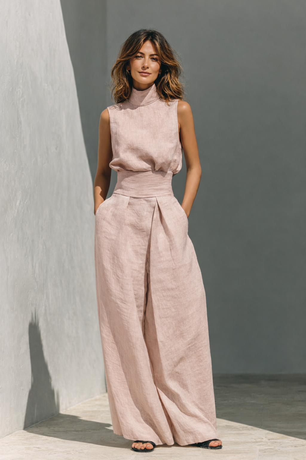 Zoé | High-Neck Tank and Wide-Leg Pants Set for Women