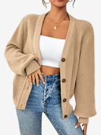 Jade | Button-Front V-Neck Knit Cardigan for Women