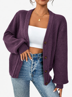 Jade | Button-Front V-Neck Knit Cardigan for Women