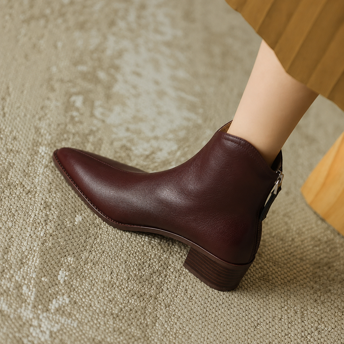 Nadalind | Sleek Ankle Boots with Block Heel for Women