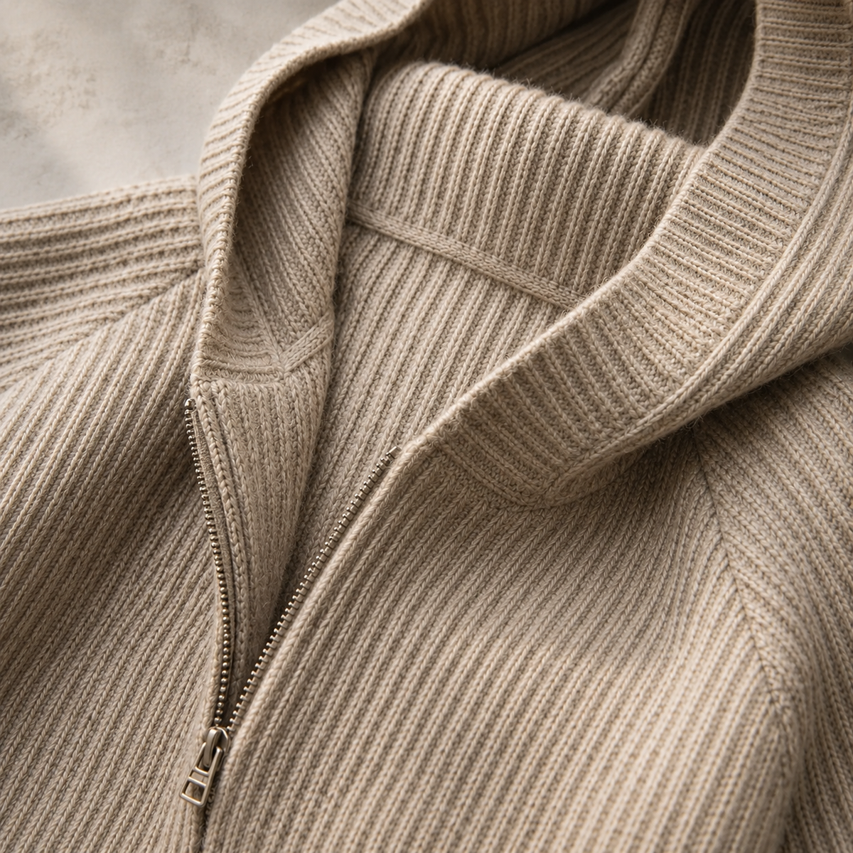 Paxton | Ribbed Kangaroo Pocket Zip-Up Hoodie for Men