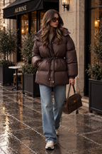 Lenneke Drawstring Hooded Puffer Jacket for Women