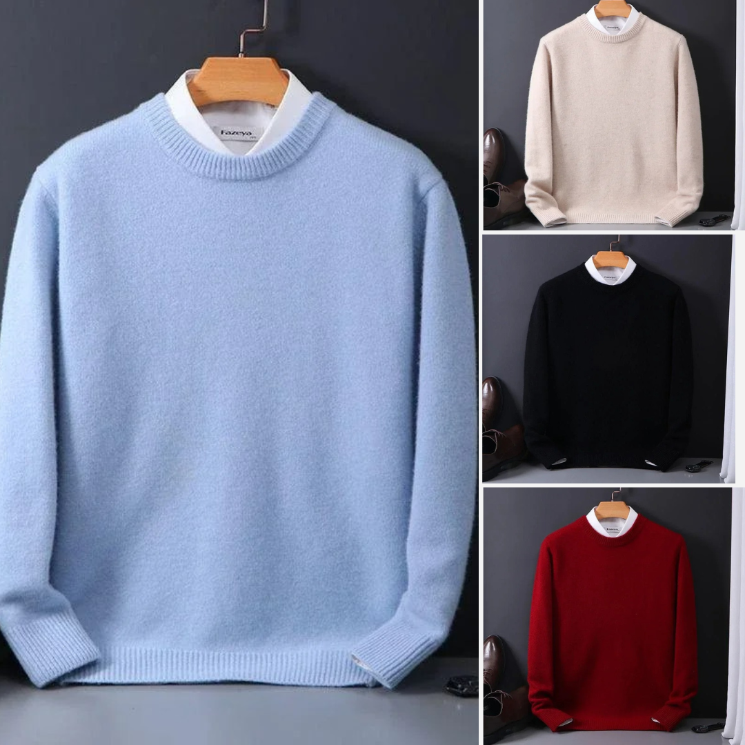 Wouter | Ribbed Crew Neck Sweater for Men