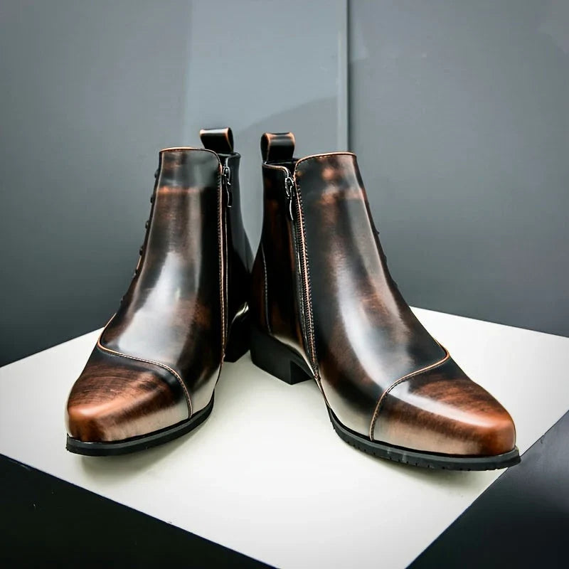 Sigurd | Brogue Winter Boot with Block Heel for Men