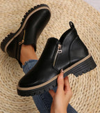 Alessia | Cushioned Wedge Ankle Boots with Side Zip for Women