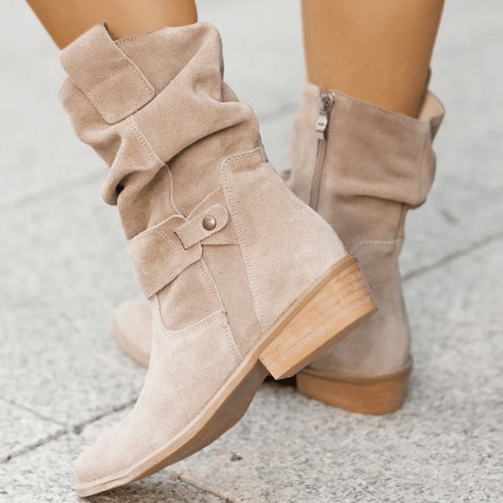 Esther | Slim Ankle Boots with Textured Finish for Women