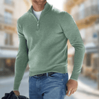 Emil | Zip-Neck Ribbed Knit Sweater for Men